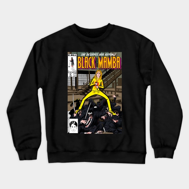 Black Mamba Crewneck Sweatshirt by MarianoSan